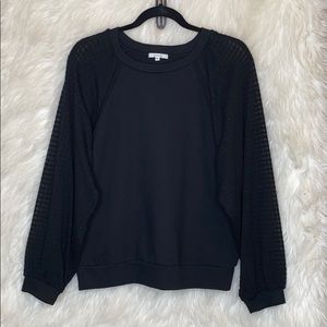 PLEIONE BLACK TOP SHEER BALLOON SLEEVES